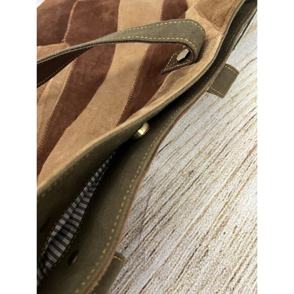 Vaan & Co Upcycled Patchwork Leather Suede Handbag Tote Brown XL Boho Earthy - Picture 7 of 12